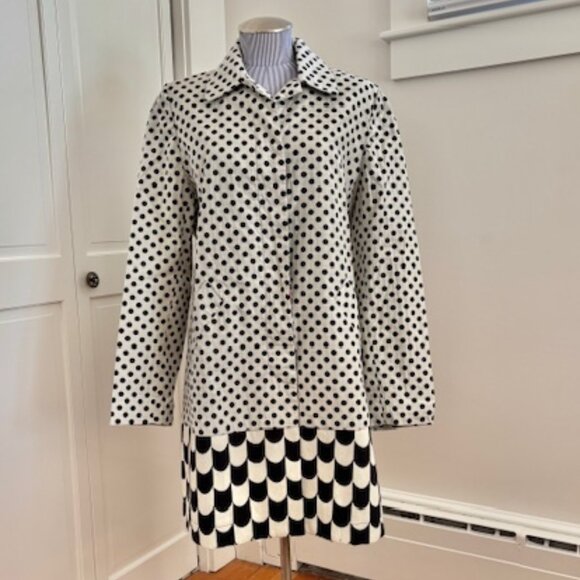 Desigual Black and White Coat Size 14 - Picture 1 of 8